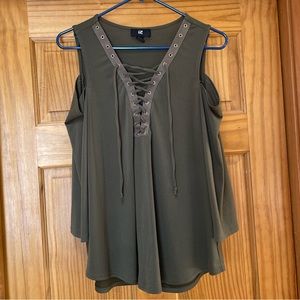 IZ Byer Cold Shoulder Blouse